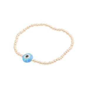 GEORG K Gold Multi Made In Usa 14kt Gold Beaded Evil Eye Stretch Bracelet